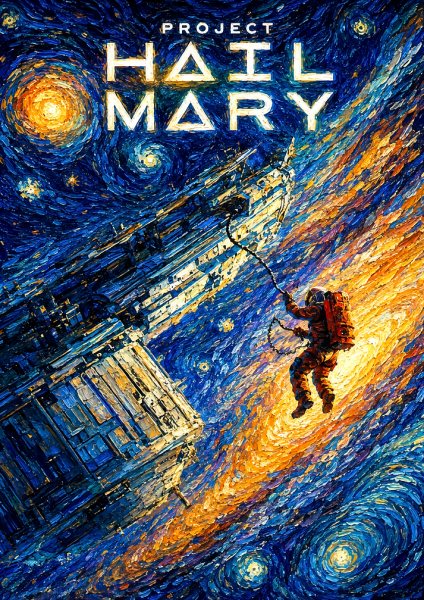 Project Hail Mary Starry Night Film Posteri – Duvar Tablosu duvarda gerçek ölçek