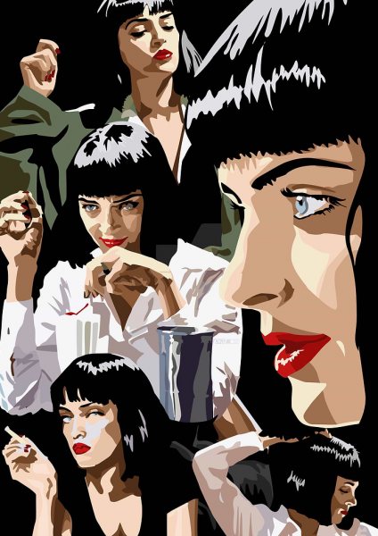 Pulp Fiction Film Posteri – Duvar Tablosu duvarda gerçek ölçek
