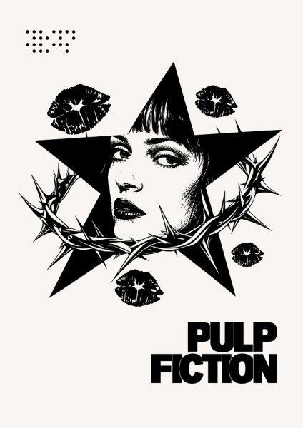 Pulp Fiction Mia Wallace Film Posteri – Duvar Tablosu duvarda gerçek ölçek