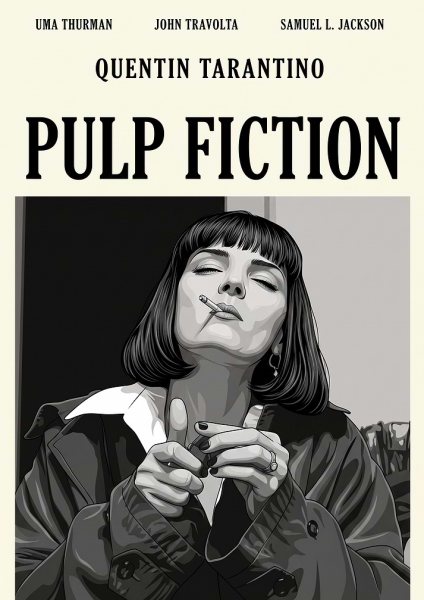 Pulp Fiction Mia Wallace Movie Illustration Film Posteri – Duvar Tablosu