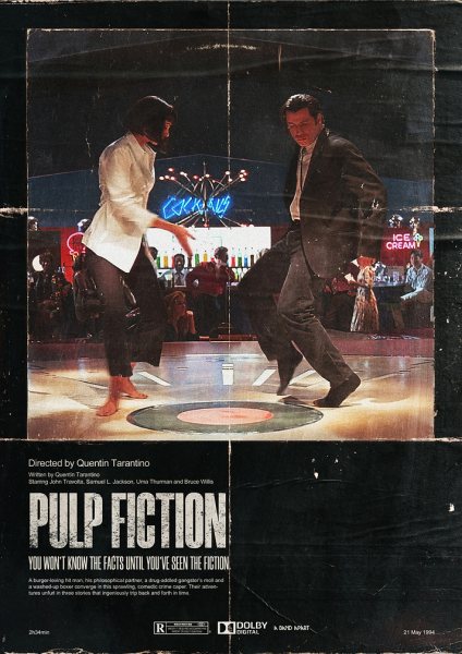 Pulp Fiction Movie Film Posteri – Duvar Tablosu duvarda gerçek ölçek
