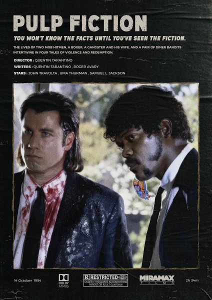 Pulp Fiction Movie Film Posteri – Duvar Tablosu
