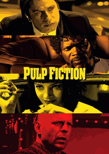 Pulp Fiction Movie Poster Art Film Posteri – Duvar Tablosu duvarda gerçek ölçek