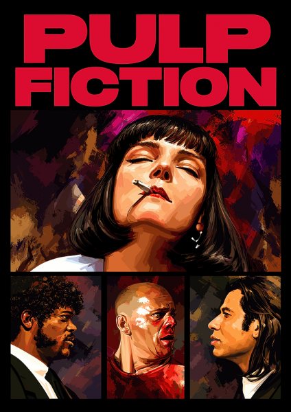 Pulp Fiction Movie Poster Art Film Posteri – Duvar Tablosu duvarda gerçek ölçek