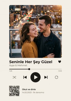 QR Kodlu Kişiye Özel Şarkı Posteri