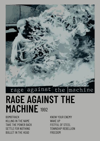 Rage Against The Machine Album Cover Müzik Posteri – Duvar Tablosu duvarda gerçek ölçek