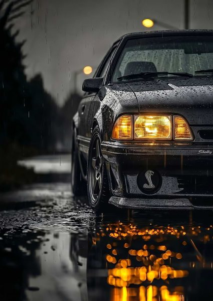 Rainy Night Ford classic Shelby Cobra car Araba Posteri – Duvar Tablosu