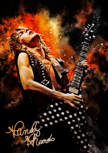 Randy Rhoads Guitar Performance Art Müzik Posteri – Duvar Tablosu poster görseli