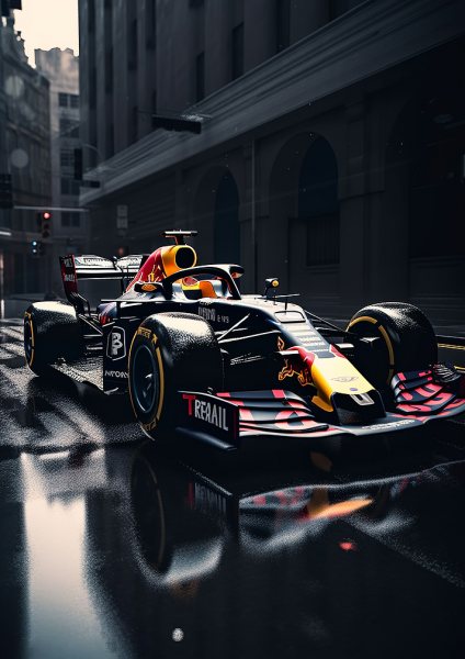 Red Bull F1 car Araba Posteri – Duvar Tablosu duvarda gerçek ölçek