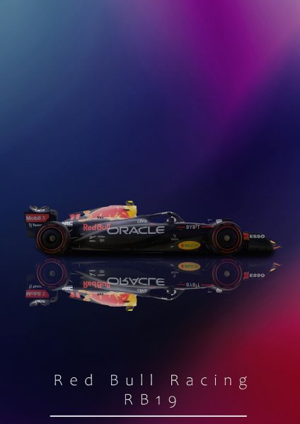 RedBull Racing RB19 F1 Car Araba Posteri – Duvar Tablosu duvarda gerçek ölçek
