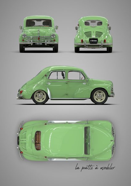 Renault 4 Chevaux Araba Posteri – Duvar Tablosu poster görseli