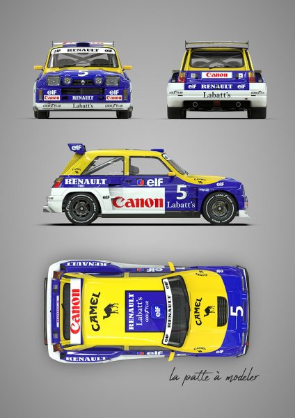 Renault 5 Turbo F1 Livery Araba Posteri – Duvar Tablosu duvarda gerçek ölçek
