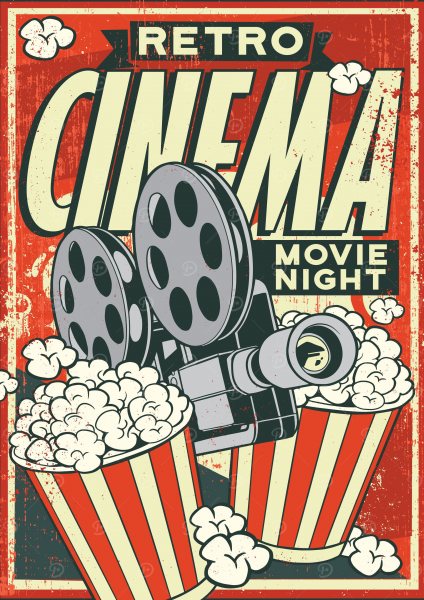 Retro Cinema Movie Film Posteri – Duvar Tablosu poster görseli