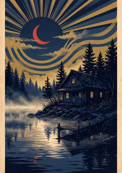 Retro Kamp Korku Sinema Posteri – Retro Duvar Tablosu