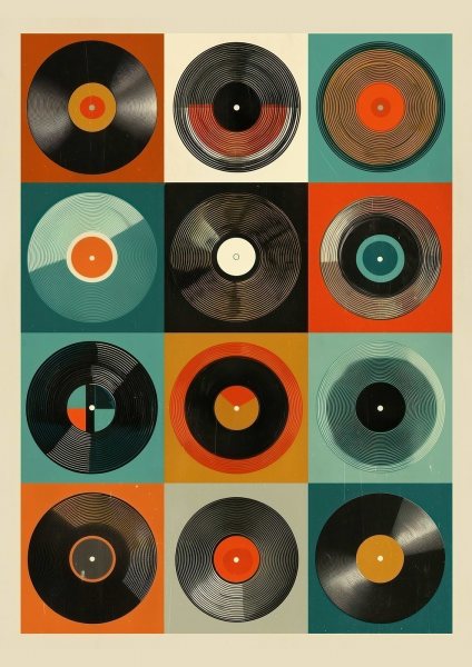 Retro Vinyl Record Art Print Müzik Posteri – Duvar Tablosu poster görseli