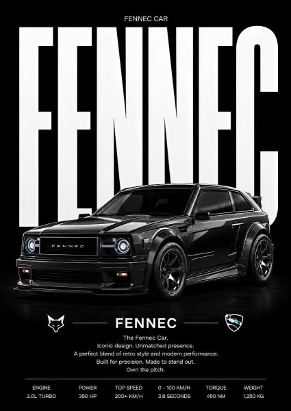 Rocket League Fennec Car Araba Posteri – Duvar Tablosu