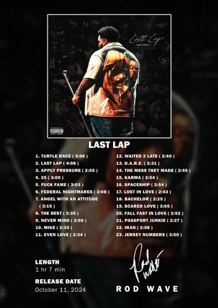 Rod Wave Last Lap Album Tracklist Müzik Posteri – Duvar Tablosu