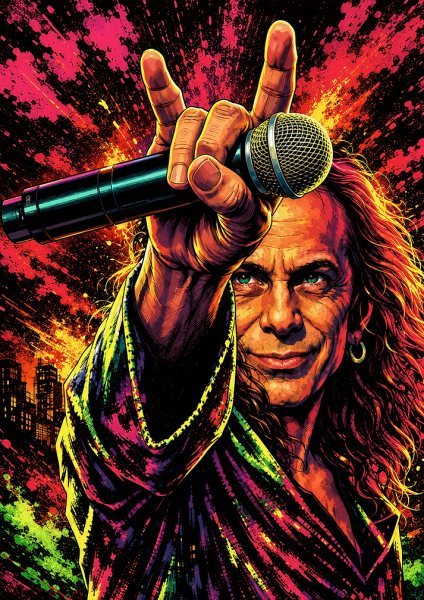 Ronnie James Dio Rock Legend Portrait Müzik Posteri – Duvar Tablosu duvarda gerçek ölçek
