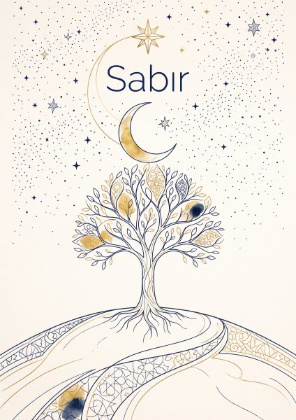 Sabır Posteri – Çizgi sanat Duvar Tablosu