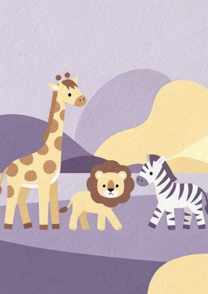 Safari Hayvanları Posteri – Minimal Duvar Tablosu