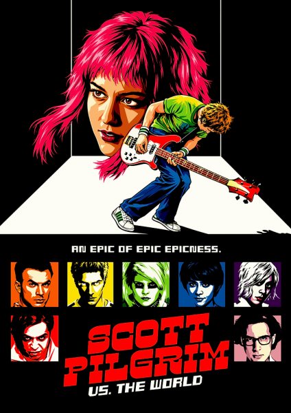 Scott Pilgrim vs. The World Film Posteri – Duvar Tablosu duvarda gerçek ölçek