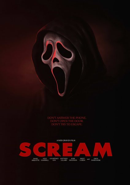 Scream Movie Film Posteri – Duvar Tablosu duvarda gerçek ölçek