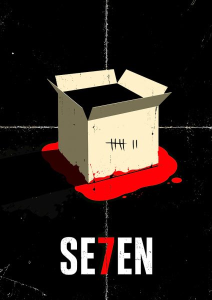 Se7en Movie Minimalist Film Posteri – Duvar Tablosu duvarda gerçek ölçek