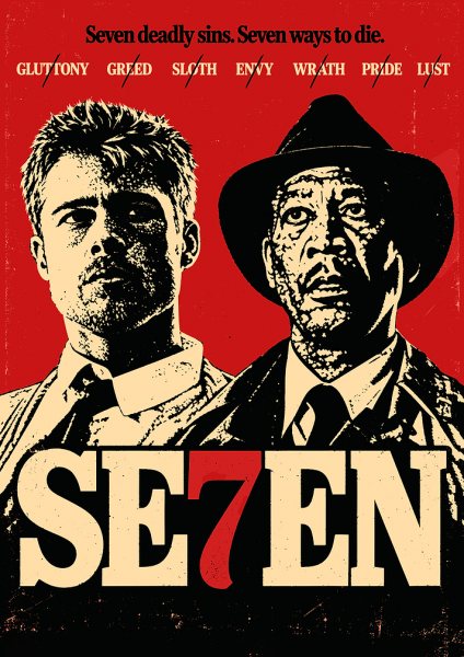 Se7en Movie Poster Art Film Posteri – Duvar Tablosu duvarda gerçek ölçek
