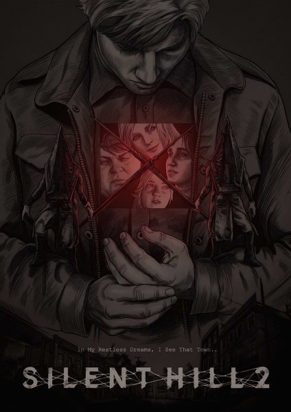 Silent Hill 2 James Sunderland Film Posteri – Duvar Tablosu duvarda gerçek ölçek