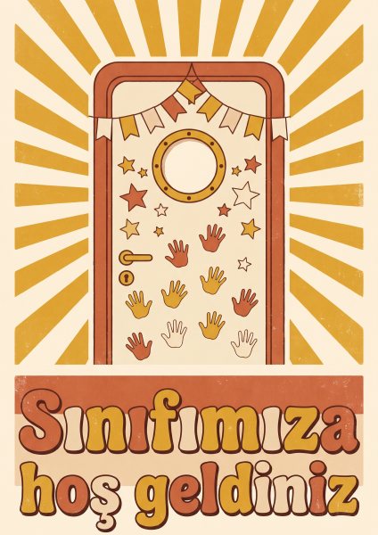 Sınıfımıza Hoş Geldiniz Posteri – Retro Duvar Tablosu