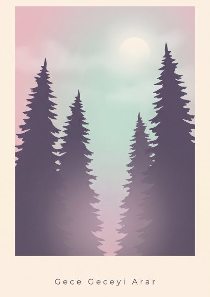 Sisli Ormandaki Gölgeler Posteri – Minimal Duvar Tablosu poster görseli