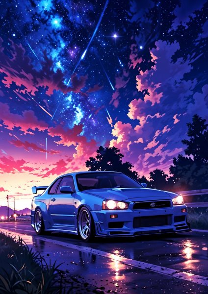Skyline Gtr R34 galaxy Araba Posteri – Duvar Tablosu