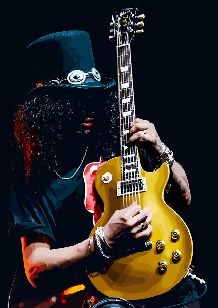 Slash Guitarist Portrait Müzik Posteri – Duvar Tablosu