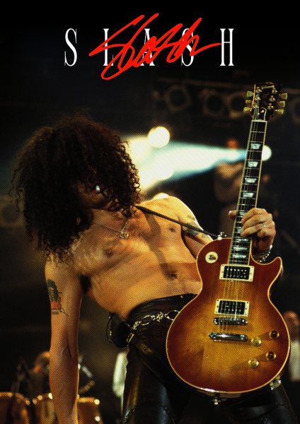 Slash Performing Live on Stage Müzik Posteri – Duvar Tablosu duvarda gerçek ölçek