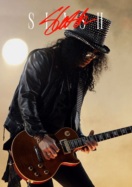 Slash Playing Electric Guitar Müzik Posteri – Duvar Tablosu duvarda gerçek ölçek