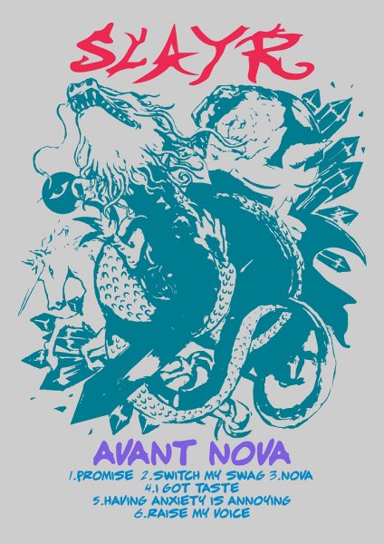 Slayr Avant Nova Graphic Art Müzik Posteri – Duvar Tablosu duvarda gerçek ölçek