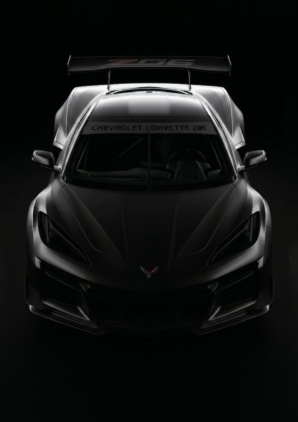 sleek black Chevrolet Corvette Z06 race car Araba Posteri – Duvar Tablosu