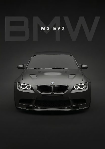 sleek bmw m3 e92 Front View Araba Posteri – Duvar Tablosu