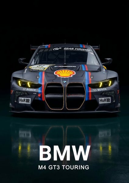 sleek BMW M4 GT3 Touring Front View Araba Posteri – Duvar Tablosu