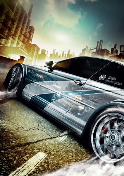 Sleek Car Drifting in Urban Setting Araba Posteri – Duvar Tablosu poster görseli