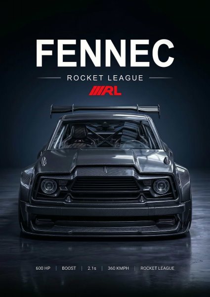 sleek front view Rocket League Fennec Car Araba Posteri – Duvar Tablosu