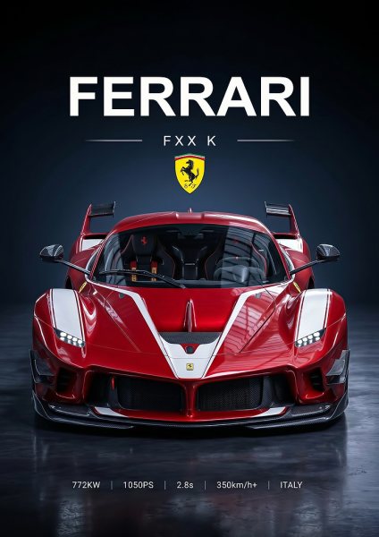 sleek race Ferrari FXX K Supercar car Araba Posteri – Duvar Tablosu
