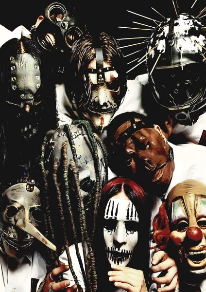 Slipknot band members masked portrait Müzik Posteri – Duvar Tablosu duvarda gerçek ölçek