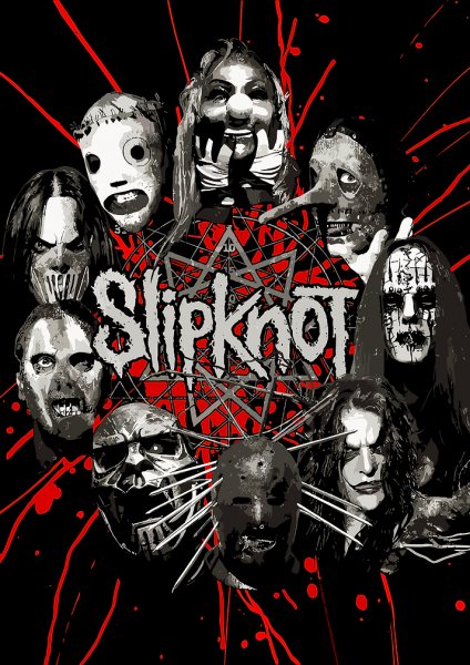 Slipknot Band Members Müzik Posteri – Duvar Tablosu duvarda gerçek ölçek