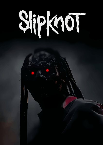 Slipknot Dark Portrait with Red Eyes Müzik Posteri – Duvar Tablosu duvarda gerçek ölçek