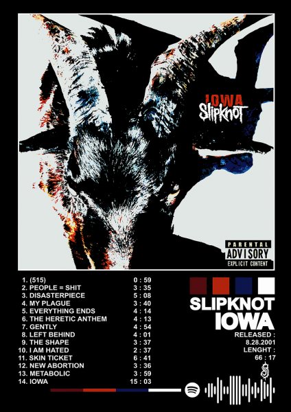 Slipknot Iowa Album Cover Art Müzik Posteri – Duvar Tablosu duvarda gerçek ölçek
