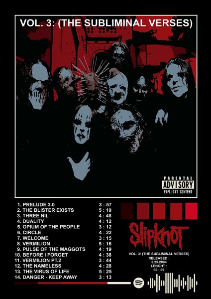 Slipknot Vol. 3: The Subliminal Verses Müzik Posteri – Duvar Tablosu poster görseli