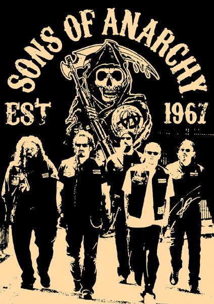 Sons of Anarchy Logo & Characters Film Posteri – Duvar Tablosu duvarda gerçek ölçek