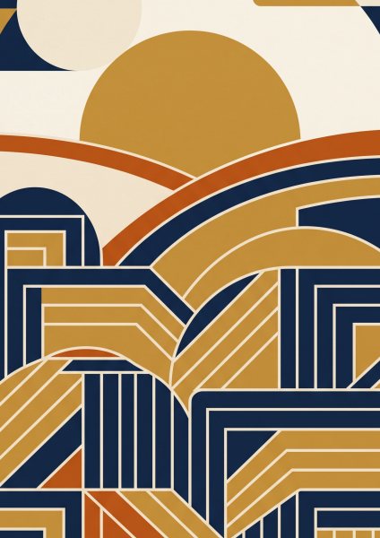 Soyut Gün Batımı Posteri – Bauhaus Duvar Tablosu