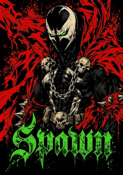 Spawn Comic Book Character Film Posteri – Duvar Tablosu duvarda gerçek ölçek